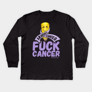 Fuck Cancer, Cancer Awareness Kids Long Sleeve T-Shirt